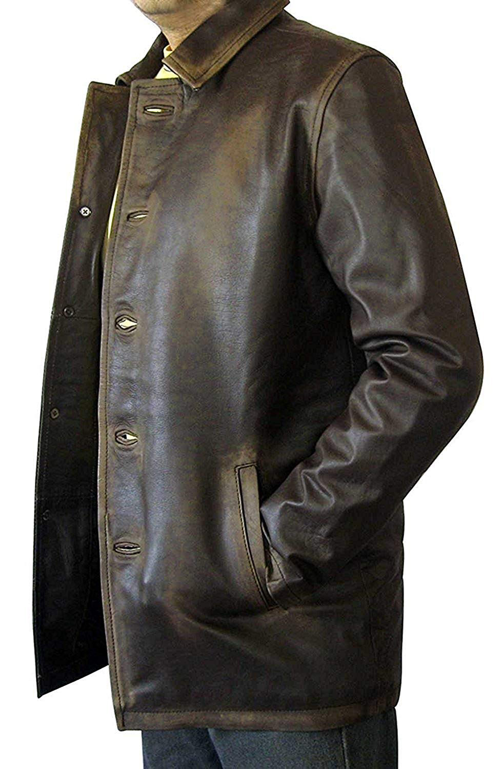 Miniaturbild: Captain Cory Mens Military Type Lambskin Leather Trench Coat