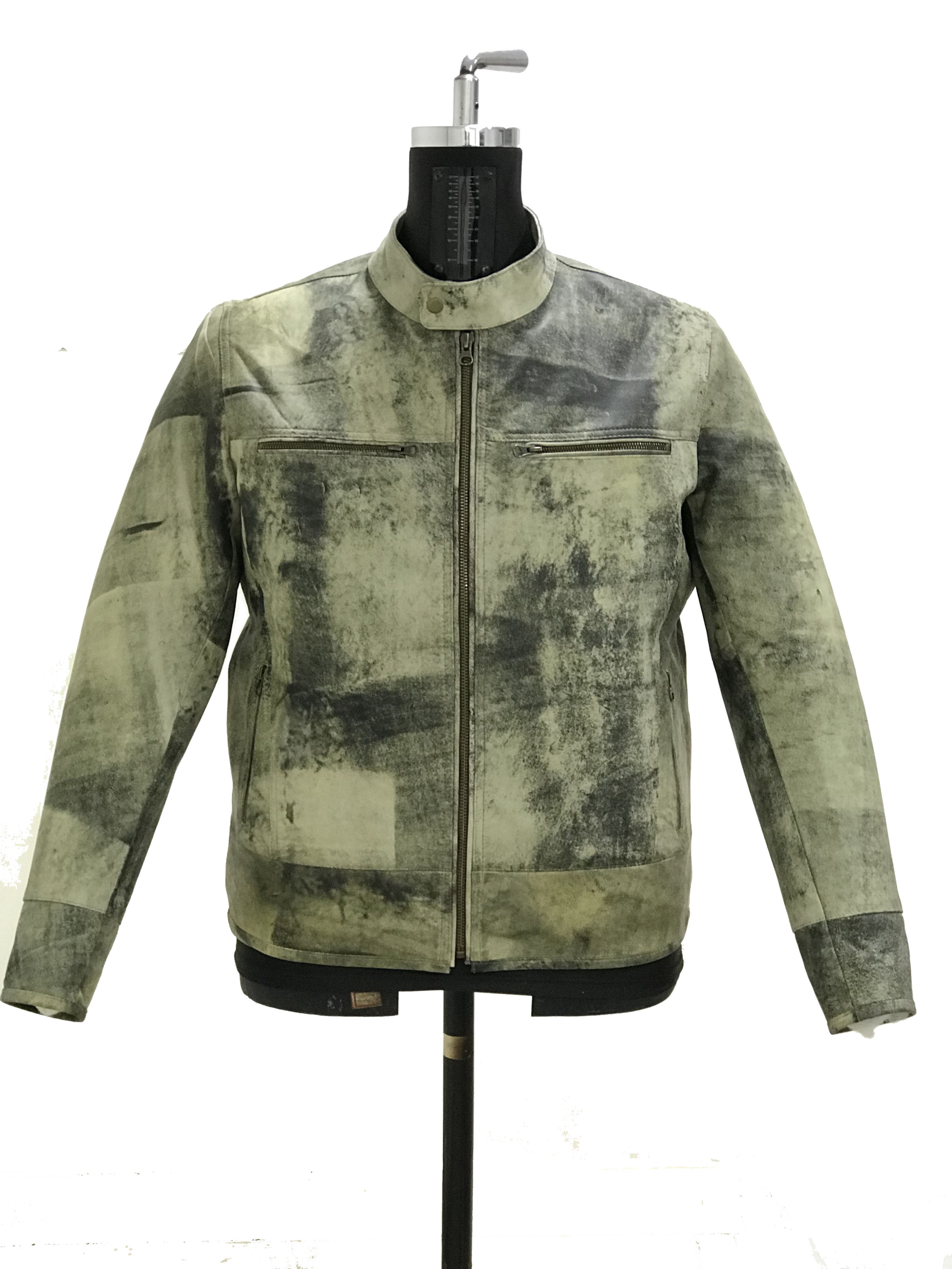 Luis Mens Vintage Green Lambskin Jacket, Biker Jacket