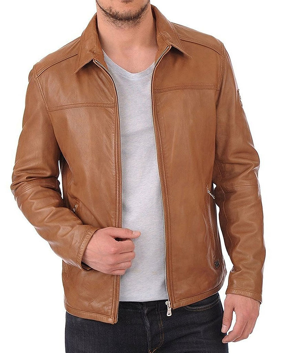Luis Men's Biker Jacket Lambskin Genuine Leather