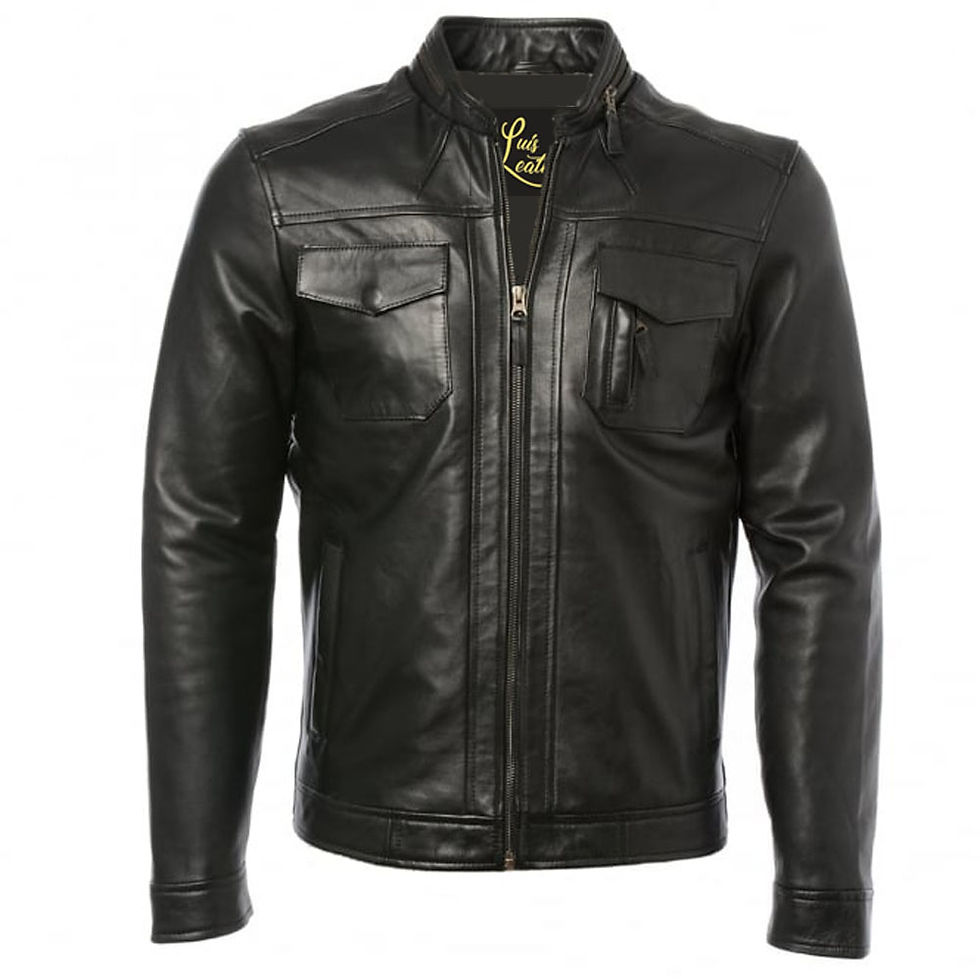 Thumbnail: Mens Tough Shady Genuine Lambskin Leather Jacket