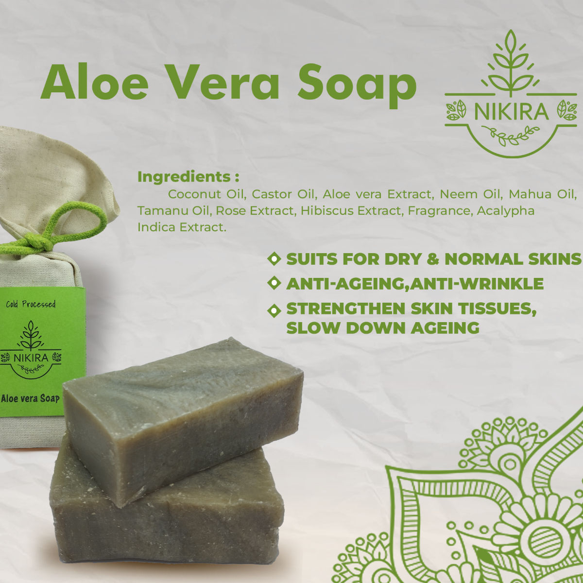 Nikira -Aloe Vera Soap 2 Pcs