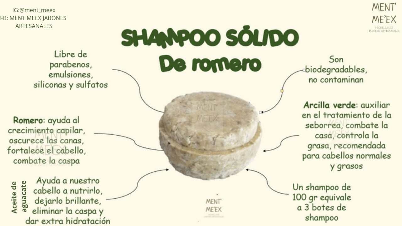 Shampoo solido de romero grande