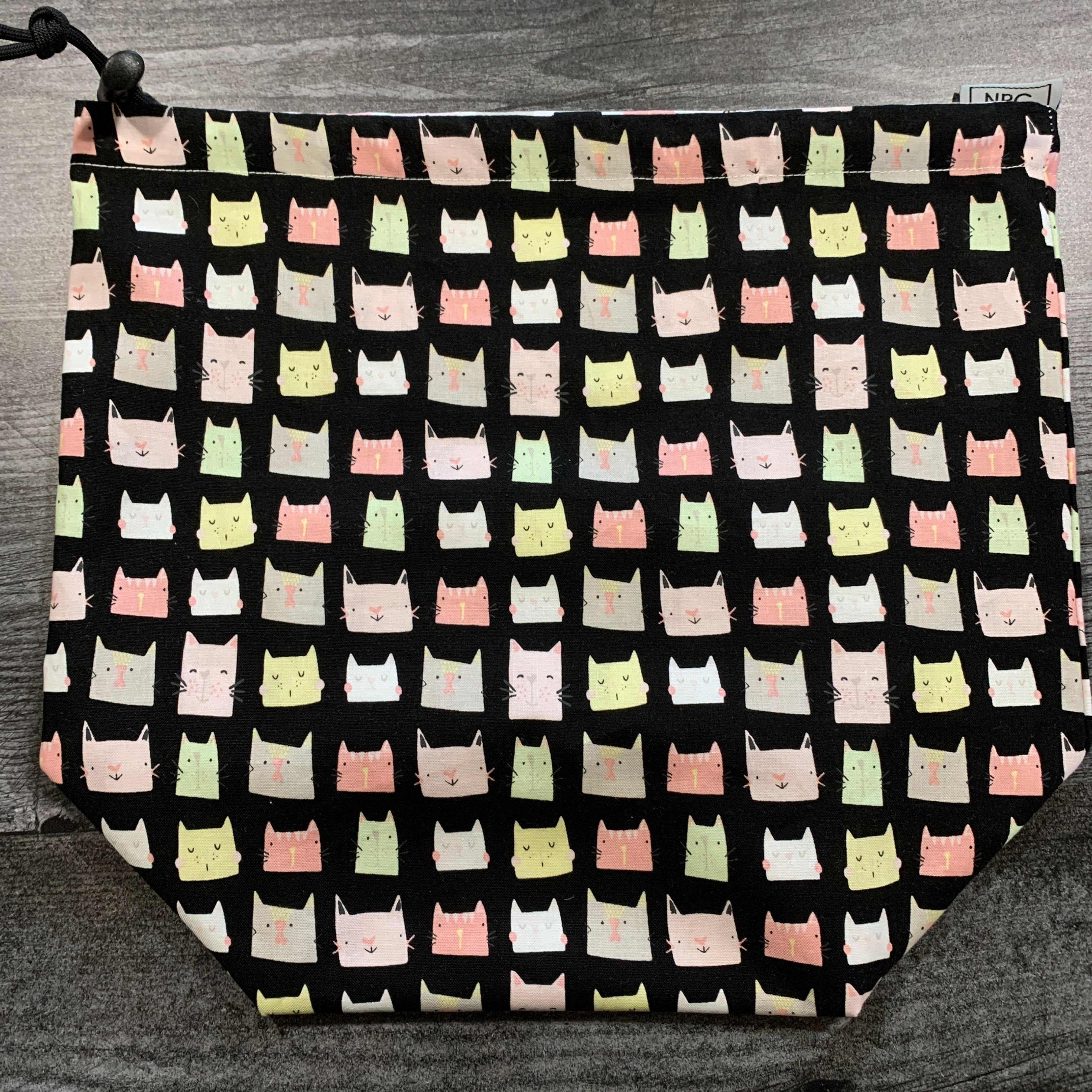 Black and White Cats Drawstring Bag