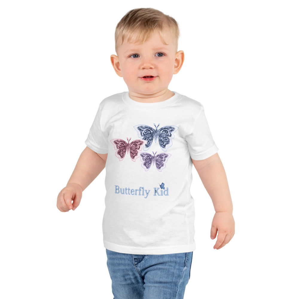 Butterfly Kid ~ Glow Diffused Butterfly Short Sleeve T-Shirt