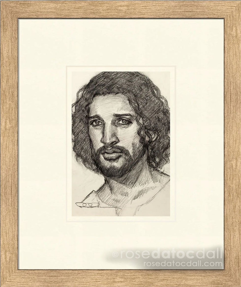 Drawing Study of Christ — framed LDS art print of Christ portrait by Rose Datoc Dall.
