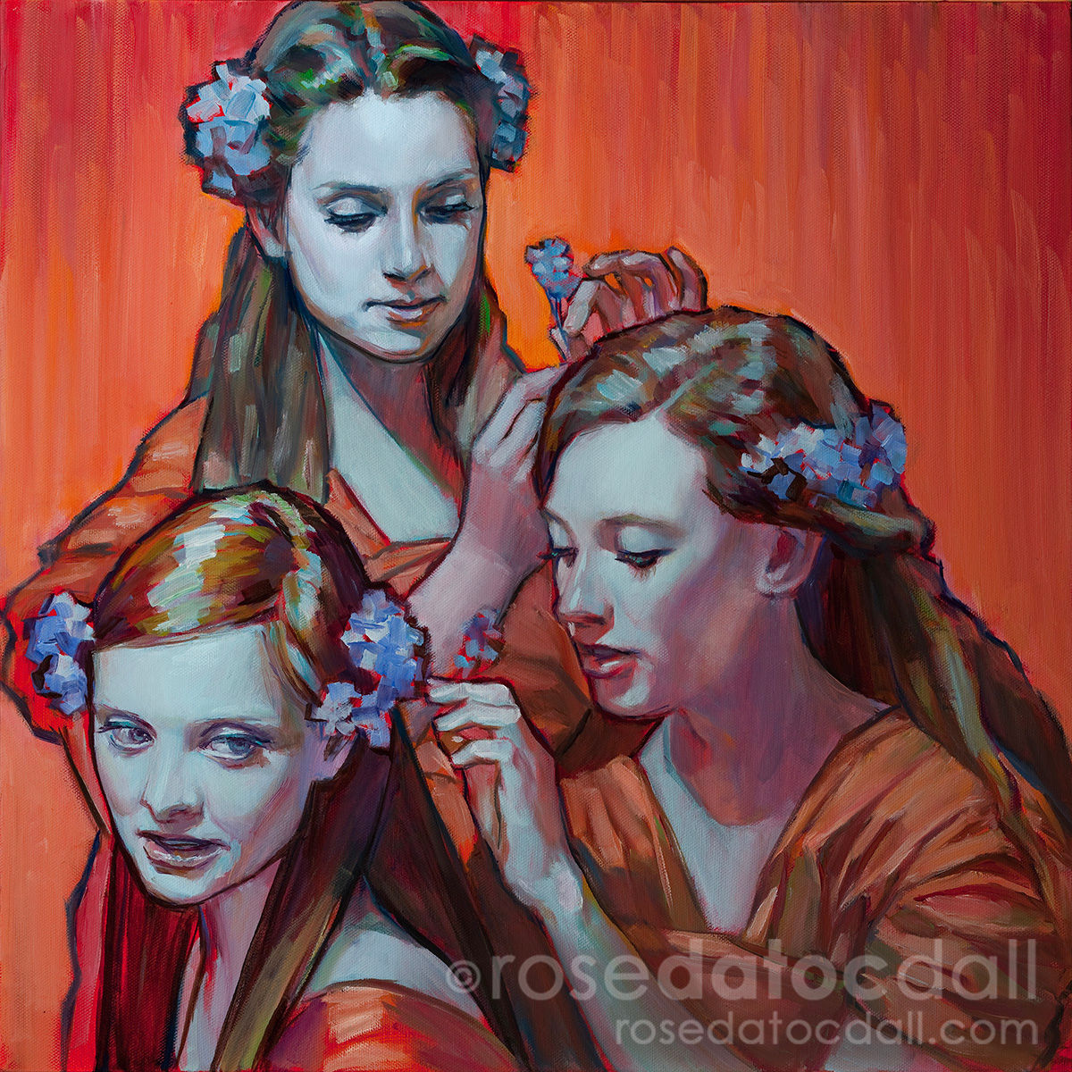 Forget-Me-Not Girls — signed limited edition LDS art print symbolizing Individual Worth by Rose Datoc Dall.