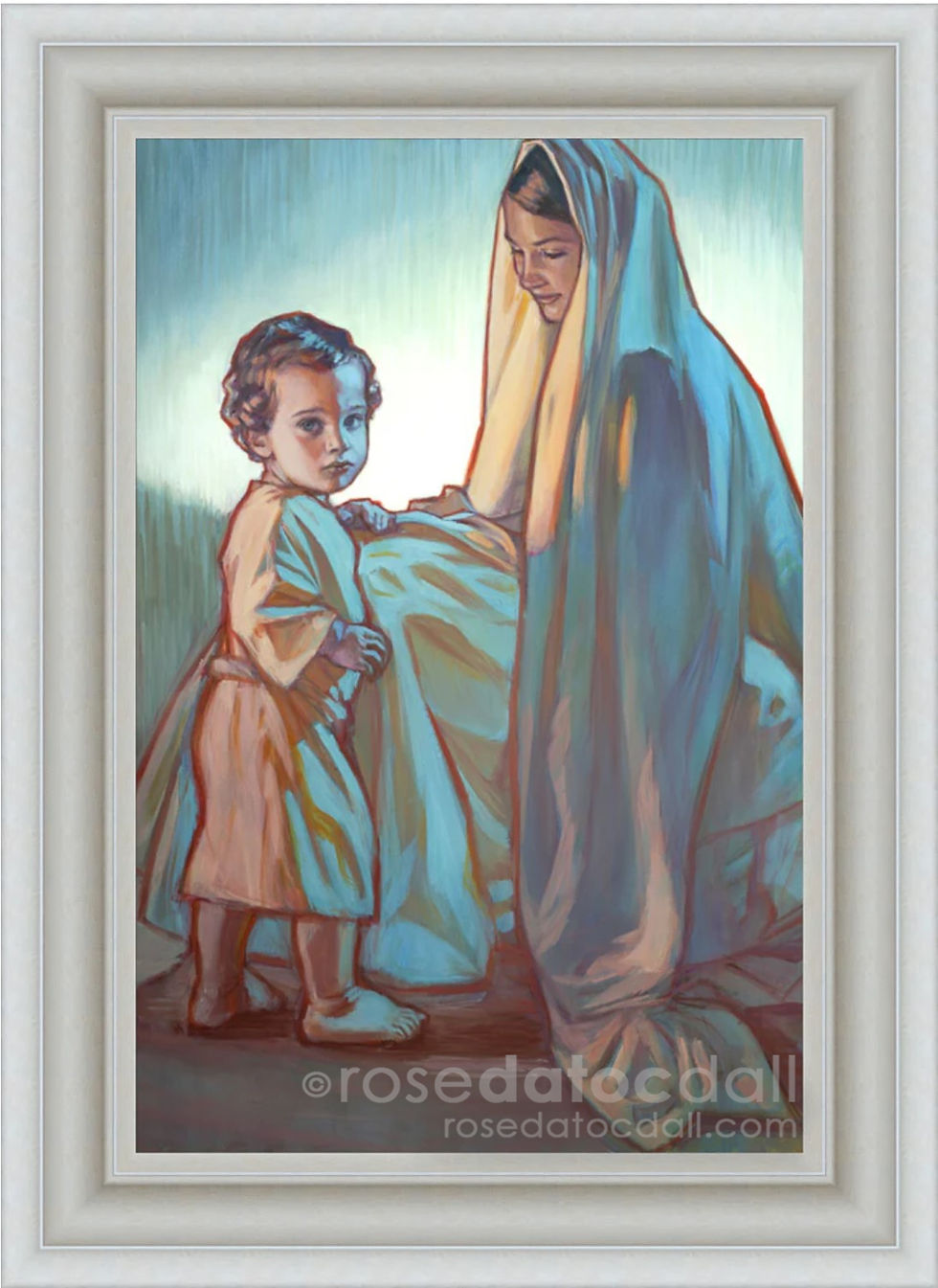 Thumbnail: Hope of Israel — framed LDS art print of Mary and young Jesus by Rose Datoc Dall.