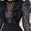 Thumbnail: Elegant Mesh See Through Long Sleeve Jumpsuits Contrast Lace Sequin Patch Casual