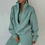 Thumbnail: Winter Women Casual Matching Two-Piece Set Zip Up Sweaters Solid Colar Sweatpant