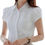 Thumbnail: Women's Cotton Button Down Shirt Short Sleeve Pleated Blouse