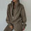 Thumbnail: Winter Women Casual Matching Two-Piece Set Zip Up Sweaters Solid Colar Sweatpant