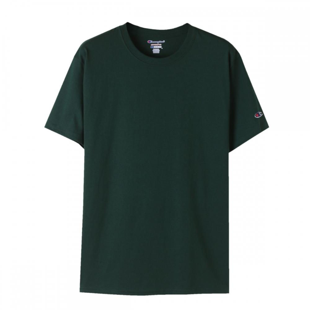 Champion Plain Short Sleeve Tee Dark Green T425 Dark Grenn
