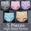 Thumbnail: 5Pcs High Waist Women Underwear Panties Cotton Breathable Panty Female Briefs