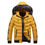 Thumbnail: Men Cotton Coat Padded Cold-proof Hat Firm Stitching Men Winter Coat for Outdoor