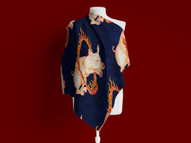 100 % silk scarf, designed and handcrafted by Lola Safari