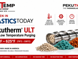 Como se vio en PlasticsToday: Pekutherm ULT de UniTemp amplía las opciones de purga a baja temperatura.