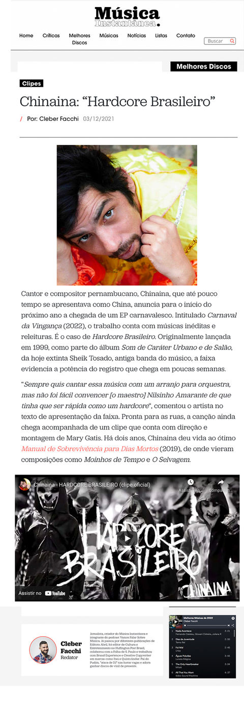 MUSICA INSTANTANEA - Chinaina _Hardcore Brasileiro_ - Música Instantânea.jpg
