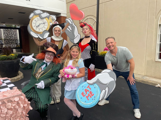 Custom props designed for Alice in Wonderland themed event