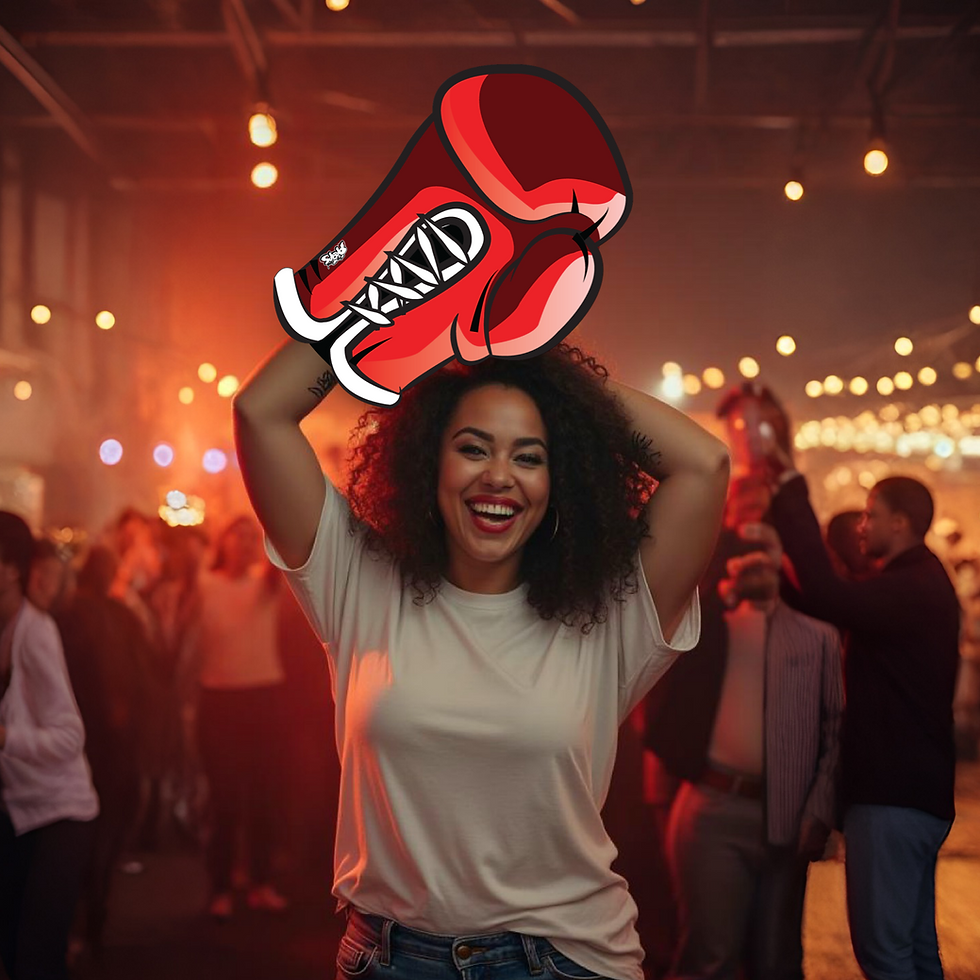 Thumbnail: Woman posing with the Right Hand Front Boxing Glove prop