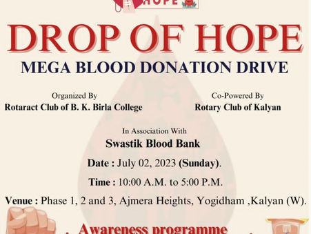 Your Drop of Blood- Our Drop of Hope