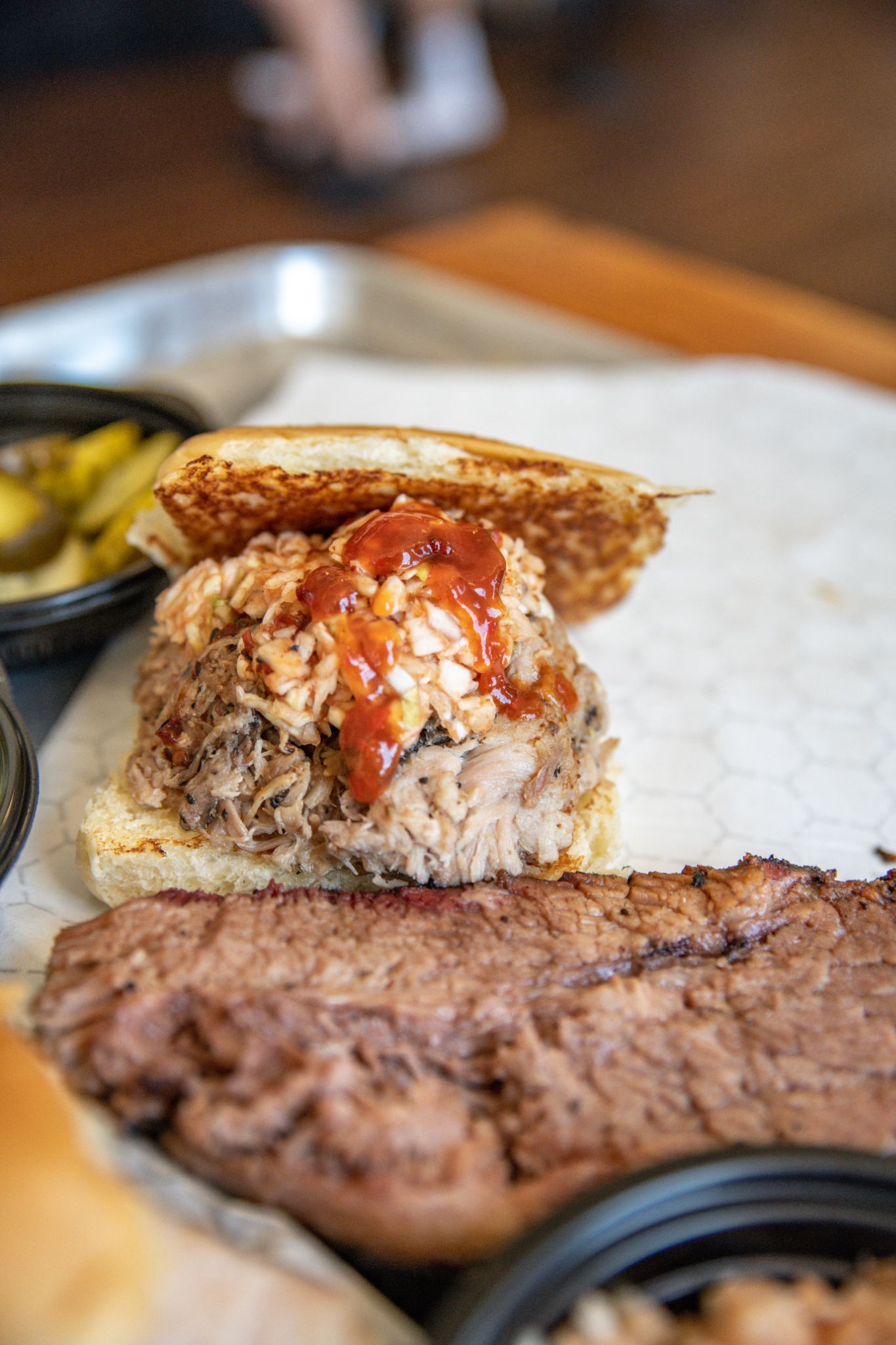 Local barbecue from Noble Smoke at Optimist Hall in Charotte, NC