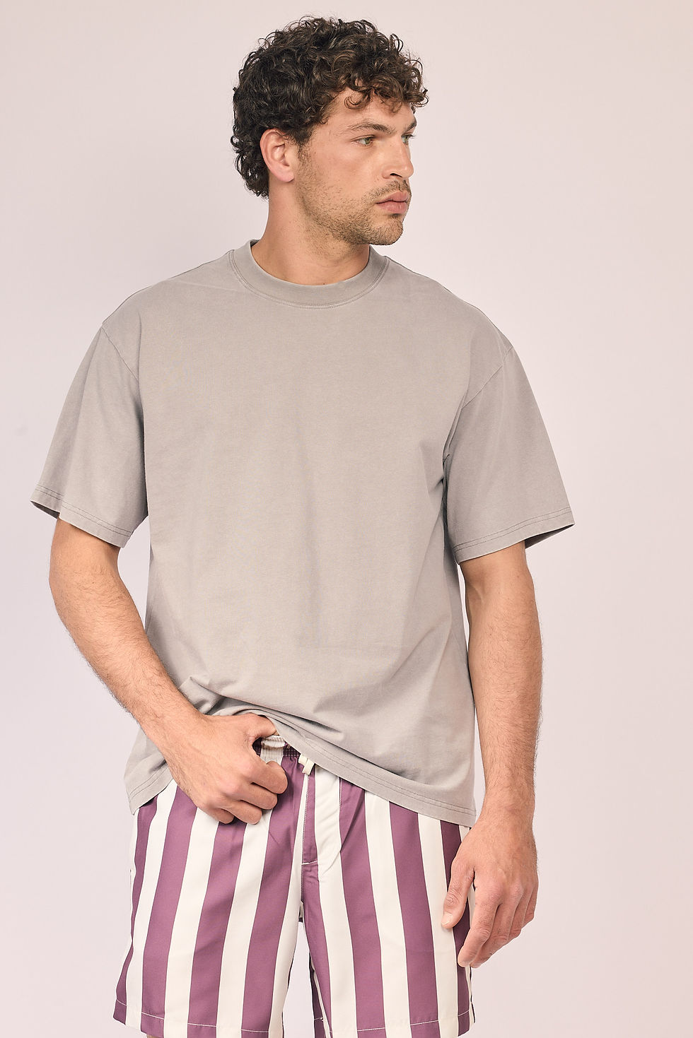 תמונה ממוזערת: MEN T- SHIRT CHERRY LOGO LIGHT GRAY