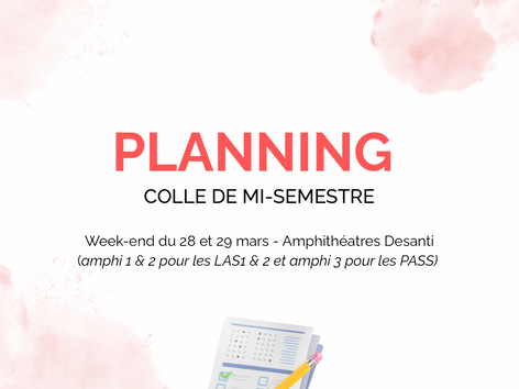 PLANNING : colle de mi-semestre