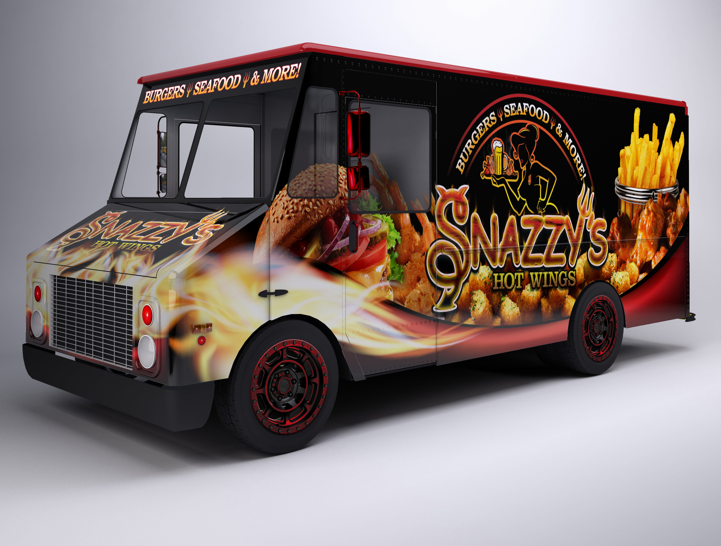 Snazzys Food Truck wrap design