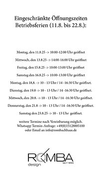 Öffnungszeiten Rombach und Haas