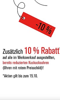 Rabatt im Werksverkauf bis 15.10.2026