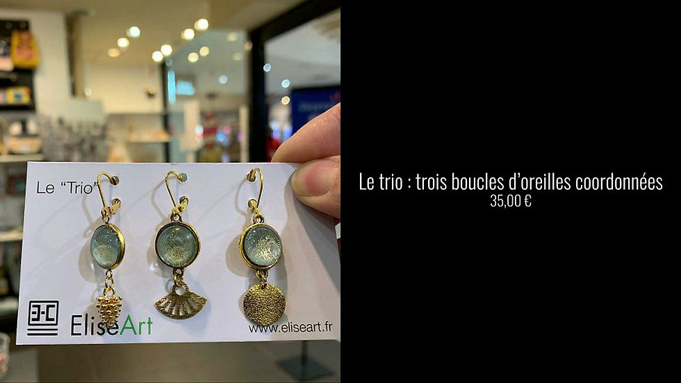 Miniature : Le trio : trois boucles d’oreilles coordonnées 