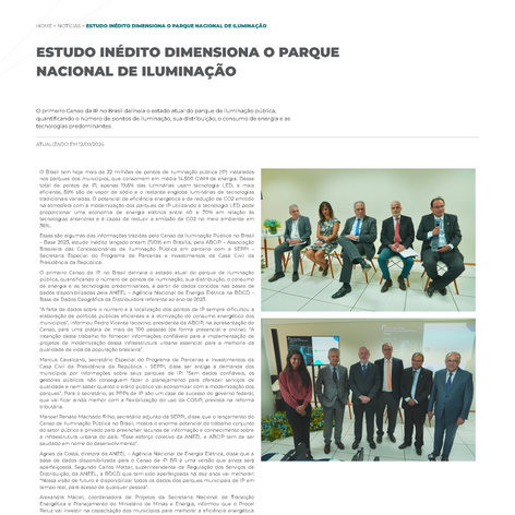 ESTUDO INÉDITO DIMENSIONA O PARQUE NACIONAL DE ILUMINAÇÃO