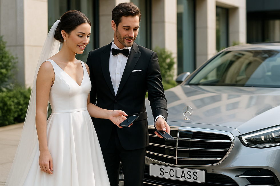 wedding car with digital key luxury car rentals 2025