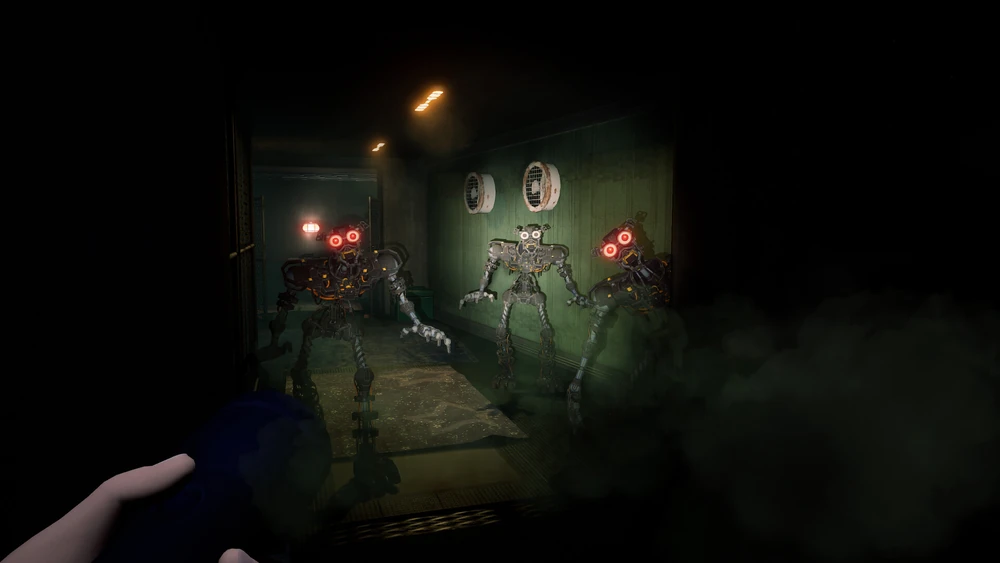 The endoskeletons chasing the protagonist