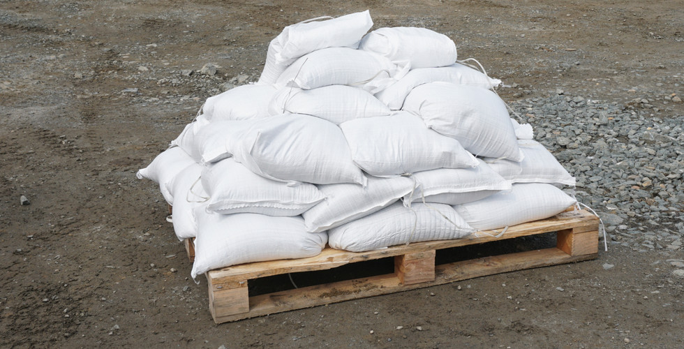 A "pyramid" sandbag stack at Dimond Park Saturday, July 11, 2026. (Ellie Ruel / Juneau Independent)