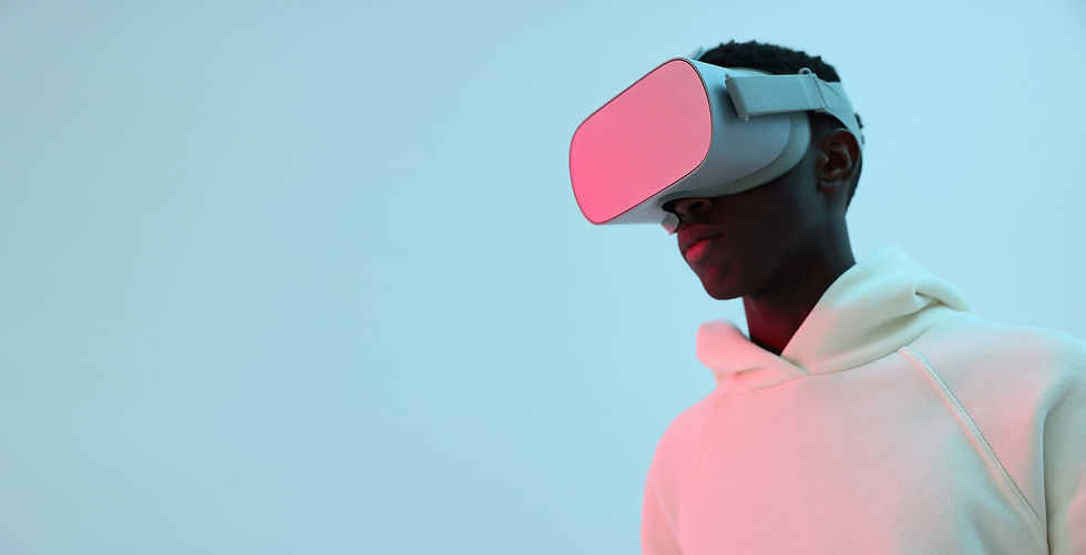VR Goggles Image of a man - Virtual Reality App Development Company