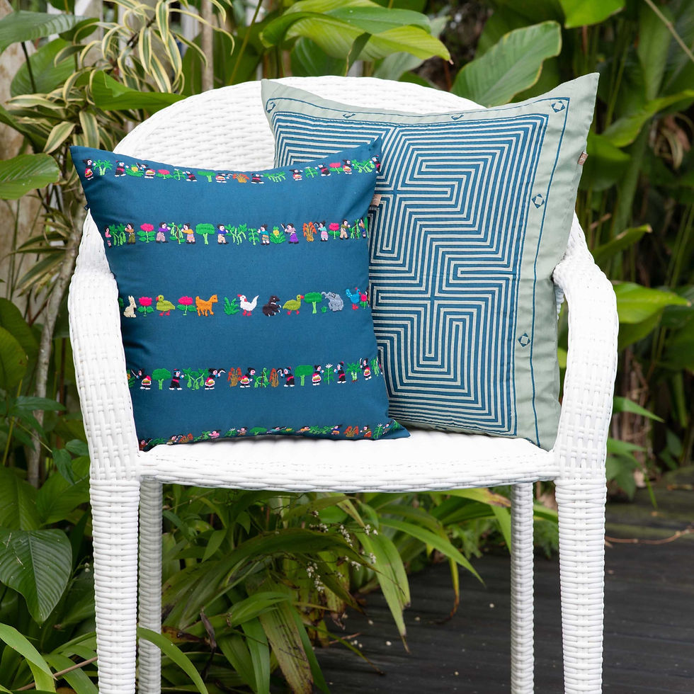 Thumbnail: Applique Pillow Cover 'Maze' | 50x50cm