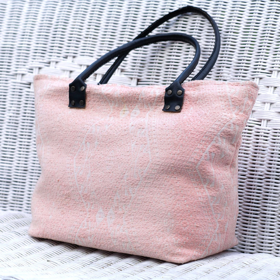Carry-All Village Bag 'Tai Lue' | Peony Pink