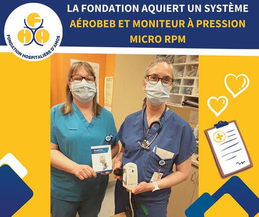 Un nouveau système aérobeb et moniteur à pression micro RPM pour l'hôpital d'Amos
