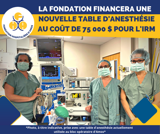 Une nouvelle table d'anesthésie pour l'IRM à Amos
