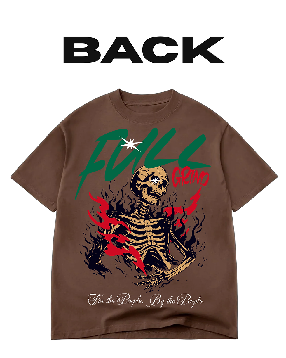 Thumbnail: Skeleton - 'Mexican Heritage' Oversized Box Tee (Chocolate Brown)