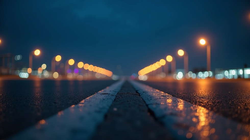 Close-up view of an airport runway with automated lighting systems