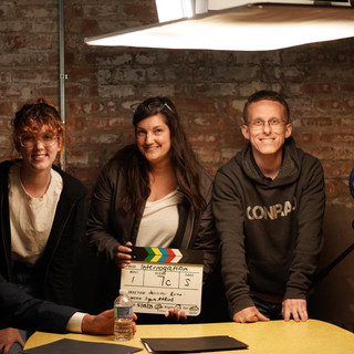 Cast and Crew of an interrogation scene