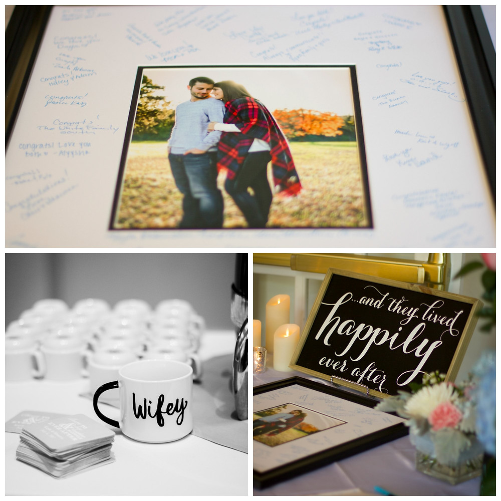 wedding decoration inspiration guest book ideas wifey mug happily ever after gift table Columbia mo missouri photographer photography decor