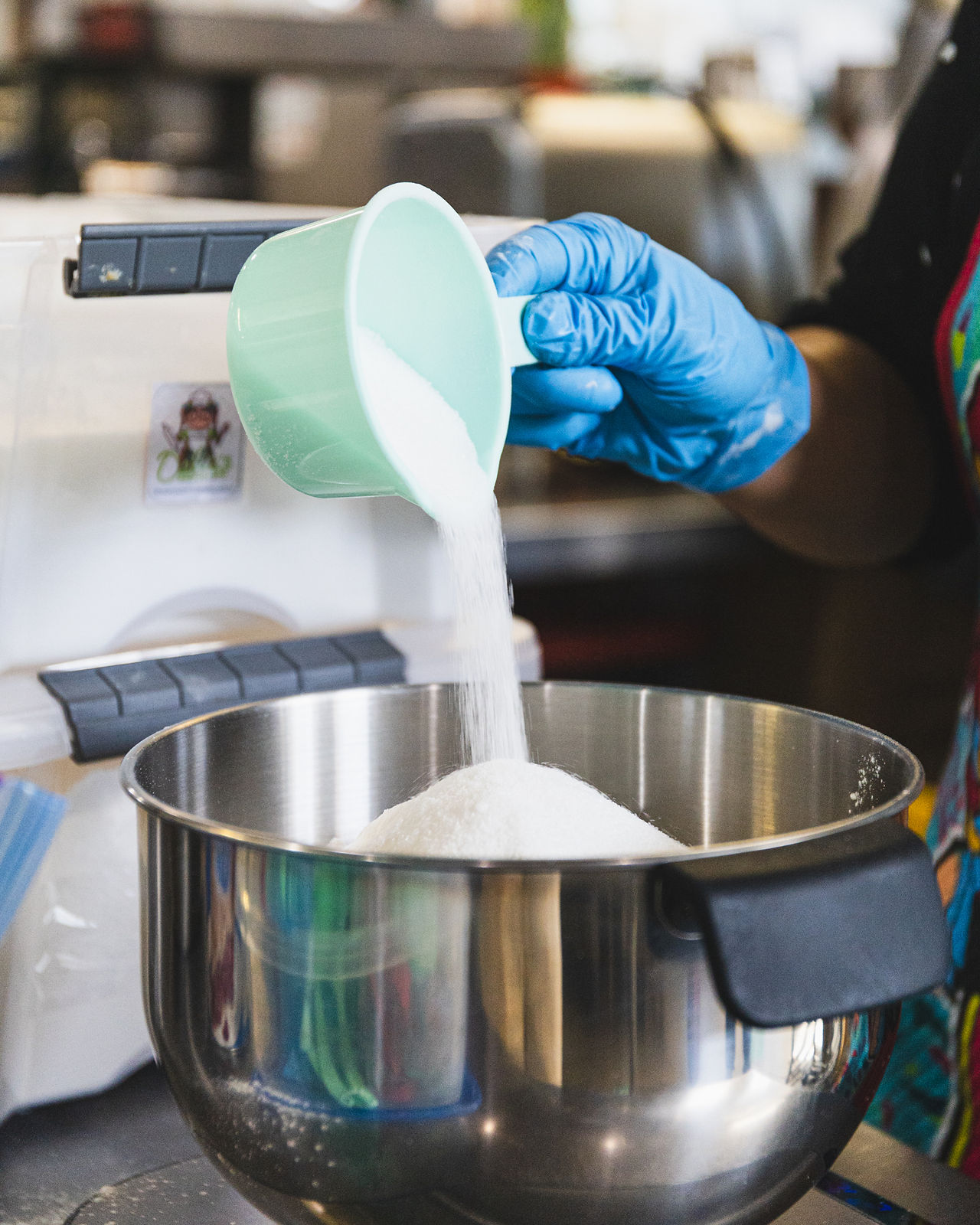 pouring sugar