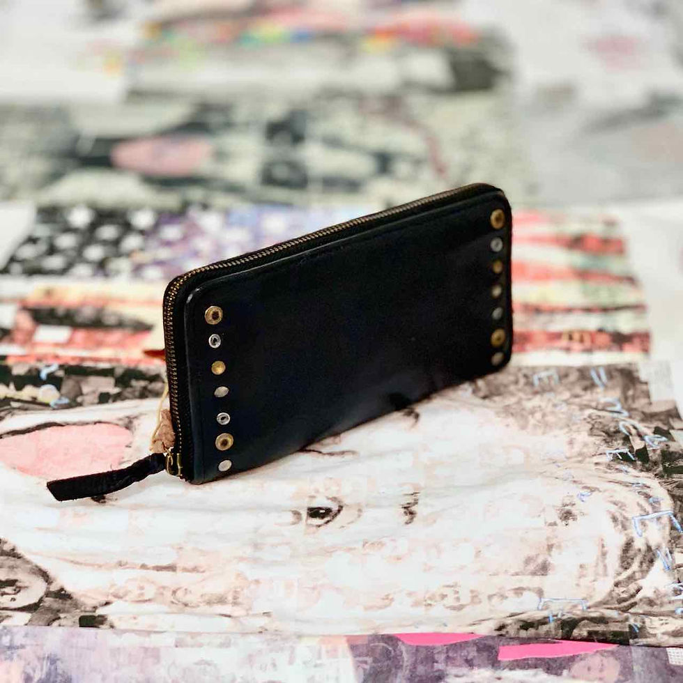 ART N' VINTAGE - Zipped wallet  ple024 - Black 1
