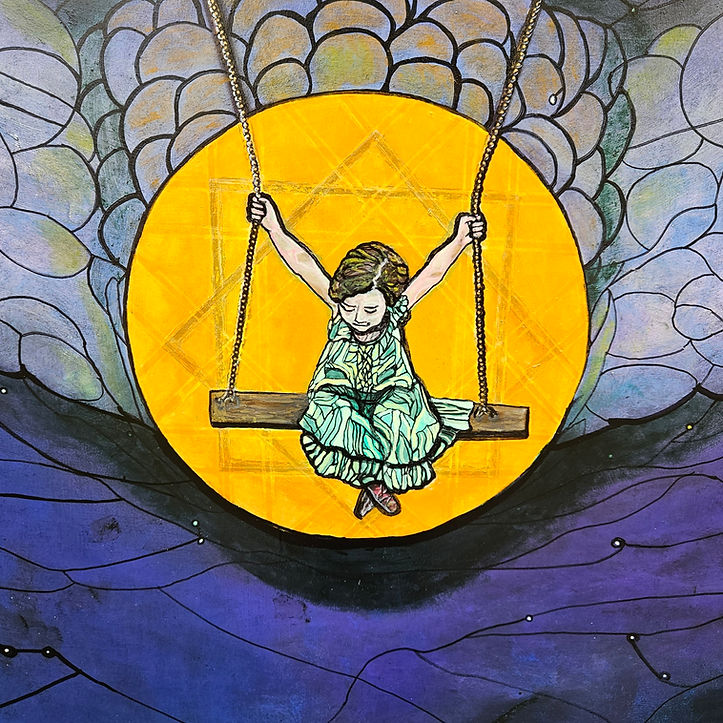 Ascension (close up girl on swing) by April Cotton Dyck