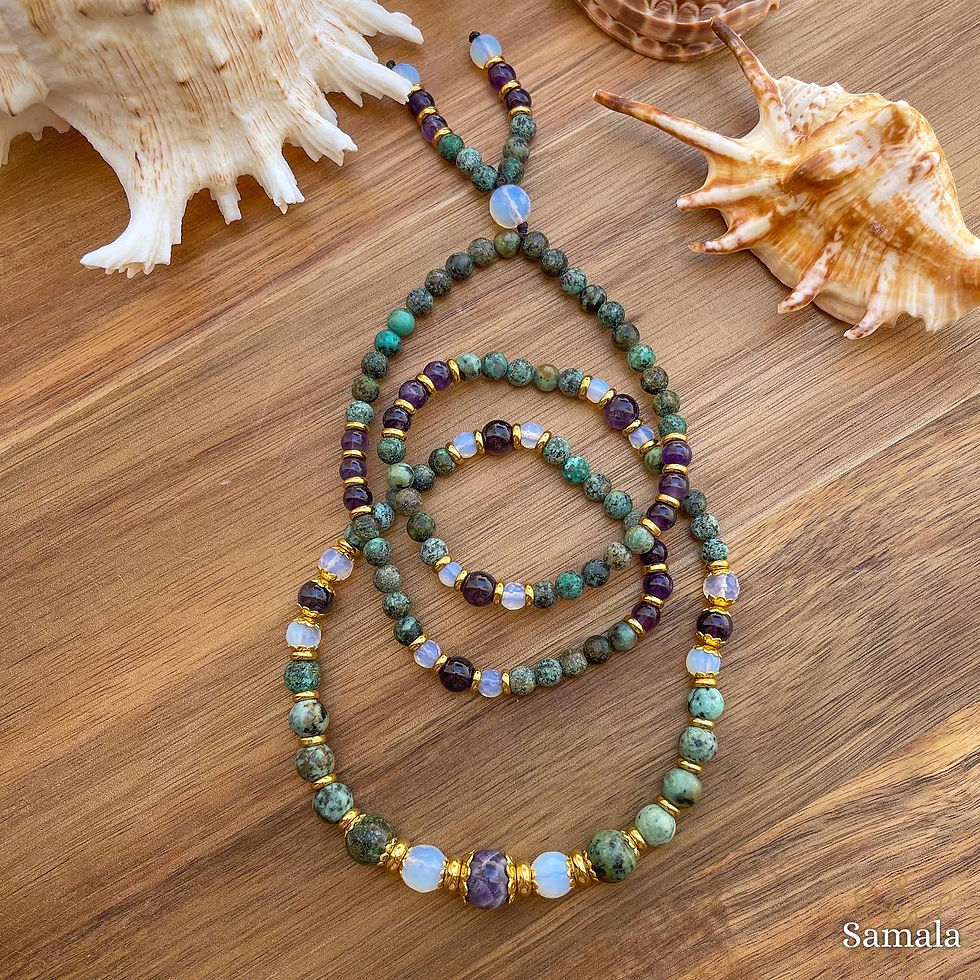 תמונה ממוזערת: סט טורקיז ואמטיסט מוזהב