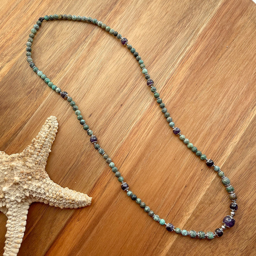 מאלה אמטיסט וטורקיז כסופה