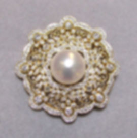 Large 18K South Sea Pearl and Diamond Pin/Pendant